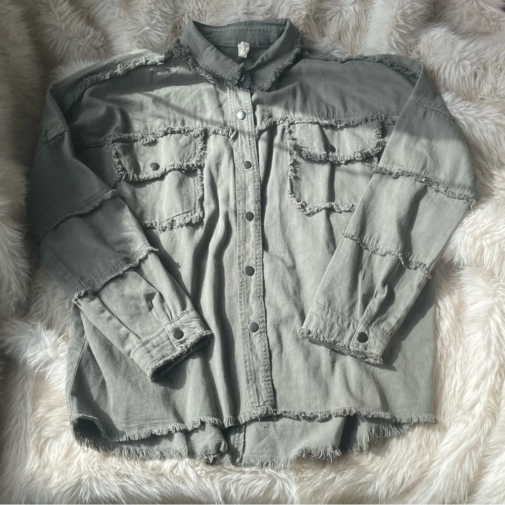 Elan Rock & Roll Olive Military-Style Jacket - Picture 2 of 5